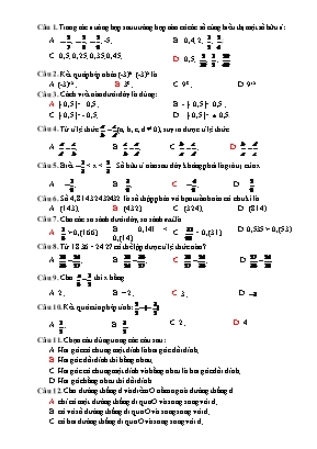 Đề thi học kì 1 môn Toán Lớp 7